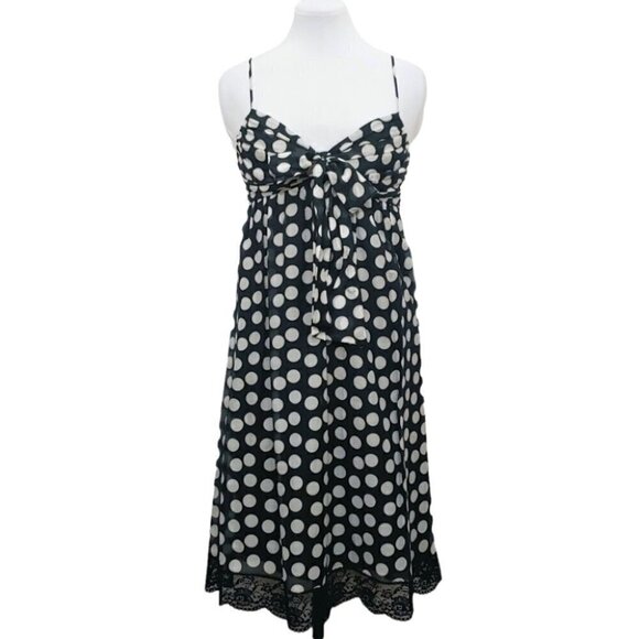 ROBERT RODRIGUEZ Silk lace polka dot empire waist flowy midi dress - Picture 1 of 16